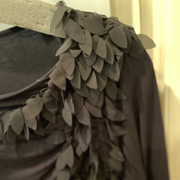 Anne Klein Black Top with detail sheer on shoulder - Picture 9 of 9